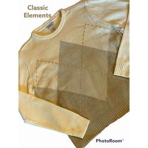 Classic Elements SZ L Woman’s Nice Cream/Tan Soft Acrylic Sweater